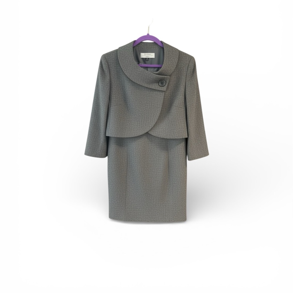 Women's Gray Two-Piece Blazer and Sheath Dress